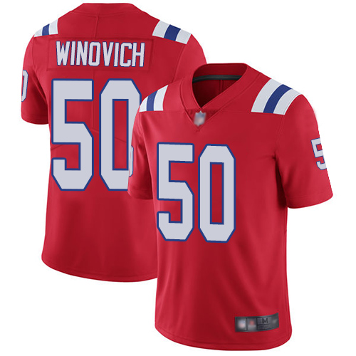 New England Patriots Football 50 Vapor Limited Red Men Chase Winovich Alternate NFL Jersey